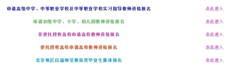 北京市2014年教師資格認定開通報名入口1