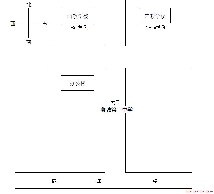 山東省屬事業單位2014年招聘筆試聊城考區考點分布圖2