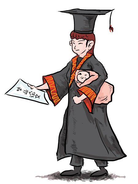 女研究生在校生子求職殺手锏 質疑影響學位含金量1