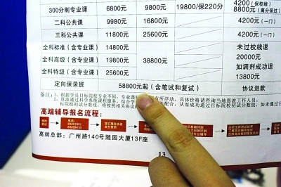 考研保過班開價6萬 稱可與命題老師“對接”1