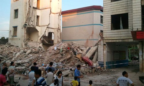 湖南派出所爆炸，四層樓被夷為平地【圖】[1]1