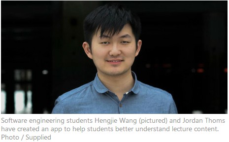 新西蘭華裔工科學生新發明 奧大課程資料實現網上共享1