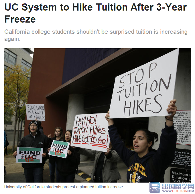 三年學費凍結之后 加州大學學費攀高1