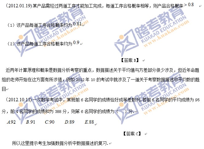 2014管理類聯考(初數)大綱解析：數據分析4