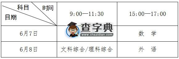 2015年河南高考報考試時間:6月7、8日1
