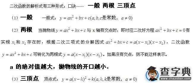 中考數學考試知識點分析:二次函數6