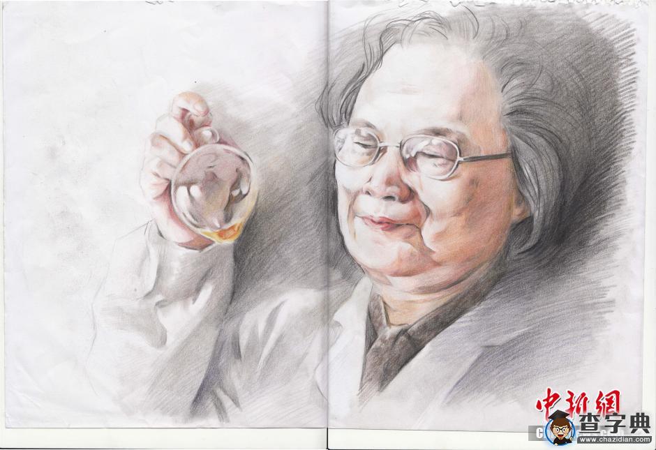 弟學妹為屠呦呦作畫 “大師姐”形象萌意十足1