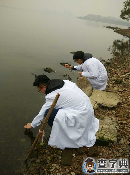 武昌理工學院5名大學生對湯遜湖進行“體檢”  呼吁保護湖泊2