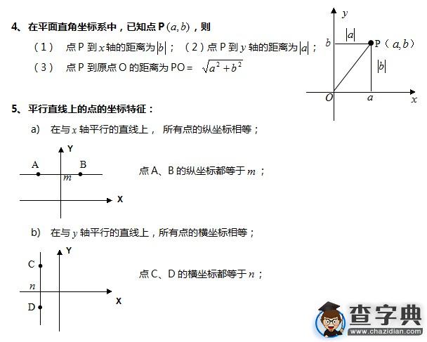初中數學知識點總結：平面直角坐標4