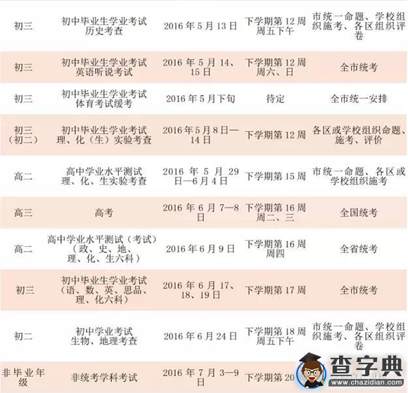 2016年廣州中考各項考試時間安排新鮮出爐2