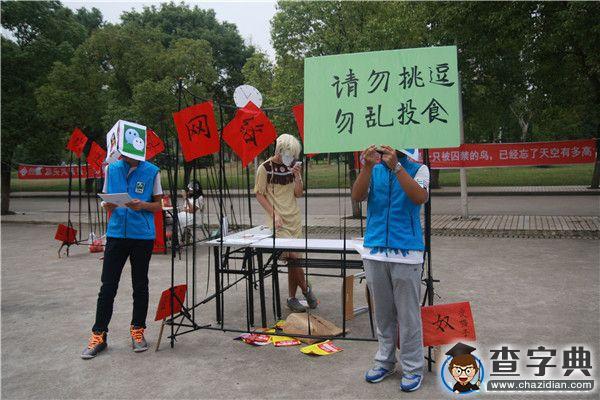 江財國際上演“囚徒”行為藝術警惕“低頭族”1