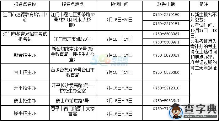 2015年10月廣東省江門自考社會考生報名須知1