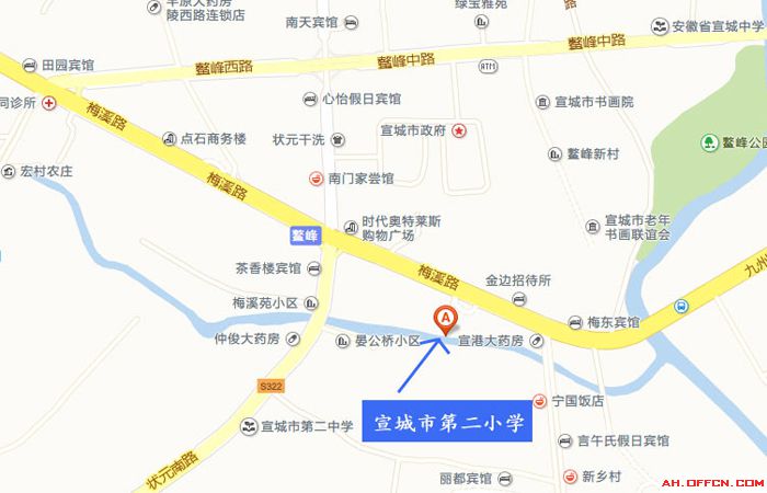2015年安徽宣城部分縣市區參加省事業單位招聘統考筆試考點位置示意圖溫馨提示2