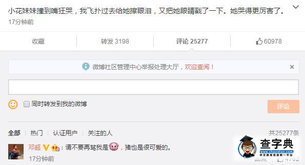 鄧超誤戳女兒眼睛惹其狂哭不止：請不要罵我是豬2