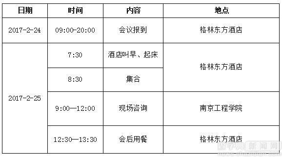 2017年全國研招調劑咨詢會-江蘇場行程安排1