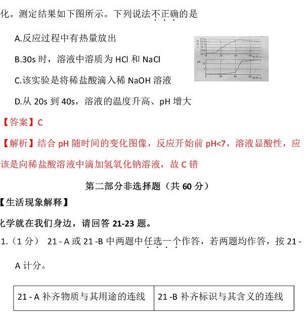 北京2017年中考化學試題答案解析 7