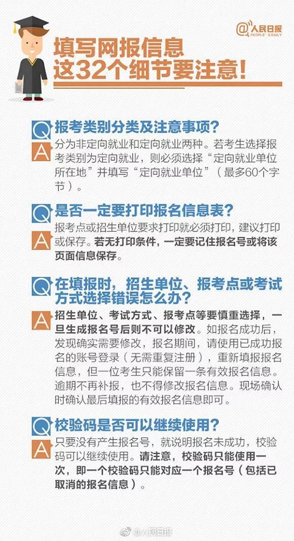 2019考研網上預報名，32個填報細節需注意！7