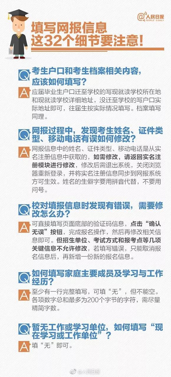 2019考研網上預報名，32個填報細節需注意！2