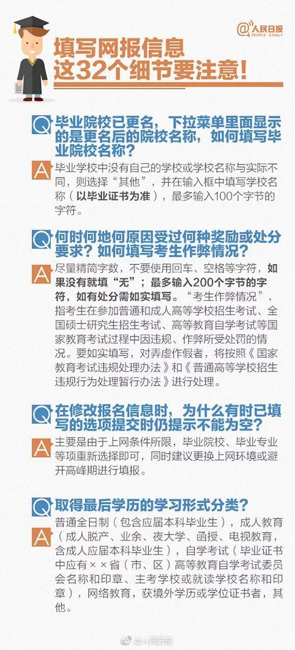 2019考研網上預報名，32個填報細節需注意！3